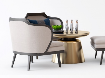 3d现代餐桌椅沙发摆件模型