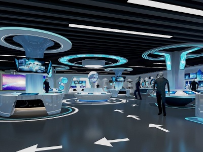 3d智能科技企业文化展厅模型