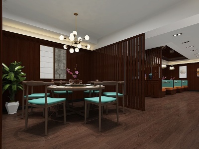 3d新中式自助餐厅模型