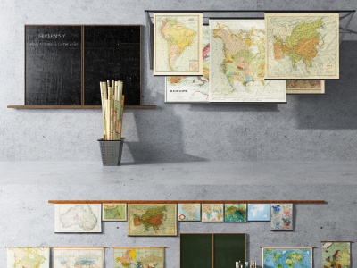 北欧世界地图黑板挂件模型