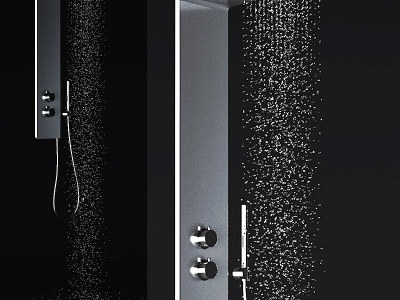 现代不锈钢淋浴器花洒模型3d模型