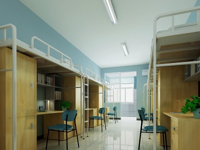 现代学校宿舍模型3d模型