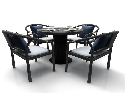 现代风格餐厅桌椅3d模型
