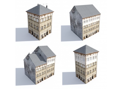 3d简欧住宅建筑外观模型