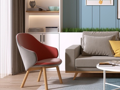 北欧客厅沙发椅子模型