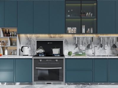 3d现代厨房橱柜模型