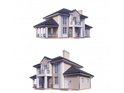 现代独栋别墅3d模型