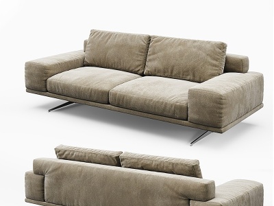 现代橄榄绿休闲沙发模型