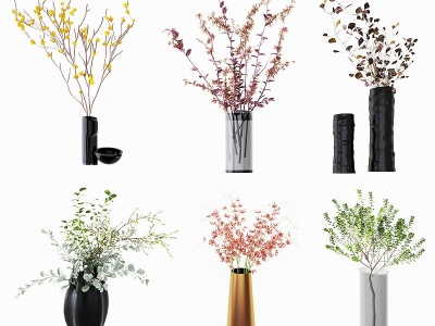 现代花瓶插花模型3d模型