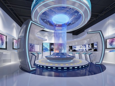 3d现代科技展厅模型