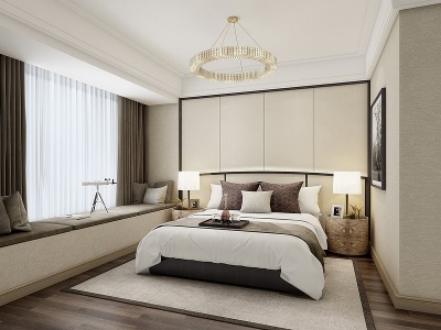3d现代家装卧室模型