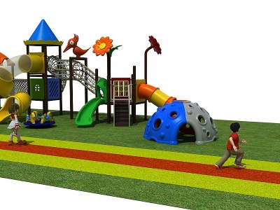 3d儿童滑梯乐园模型