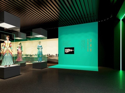 现代历史文化展厅模型3d模型