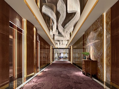 3d现代酒店<font class='myIsRed'>电梯</font>厅模型