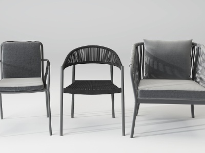 3d现代户外编织藤椅模型