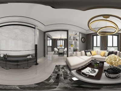 现代风格的客厅模型