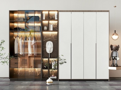 现代衣柜组合3d模型