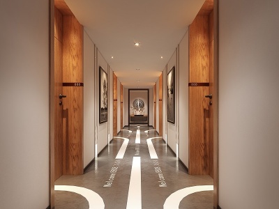 现代宾馆走廊模型3d模型