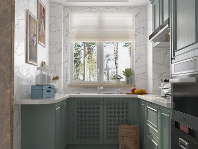 北欧厨房橱柜壁柜模型3d模型