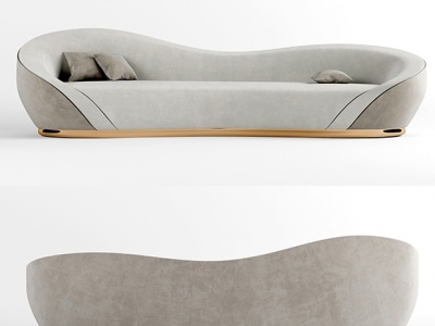 现代弧形沙发模型3d模型