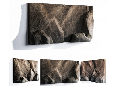 现代石头背景墙模型3d模型