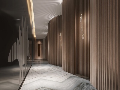 3d新中式酒店<font class='myIsRed'>走廊</font>模型