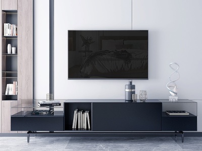 3d现代电视柜背景墙模型