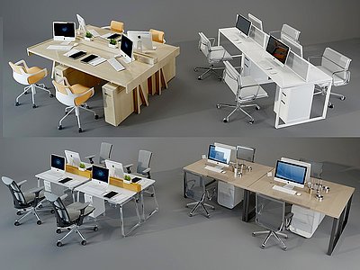 3d现代<font class='myIsRed'>办公桌</font>椅卡位模型