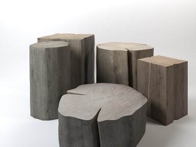 北欧实木凳子模型3d模型