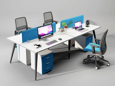 3d<font class='myIsRed'>现代办公桌椅</font>员工工位模型