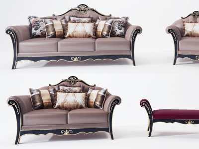 欧式新古典沙发组合模型3d模型