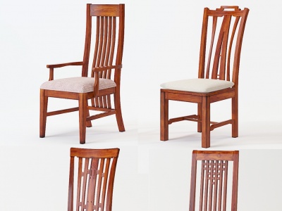 3d新中式餐椅模型