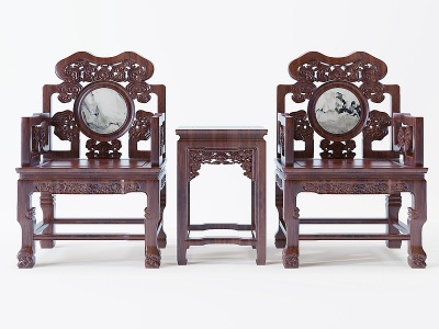 3d中式古典红木实木家具模型
