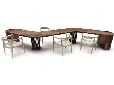 现代风格餐桌椅模型