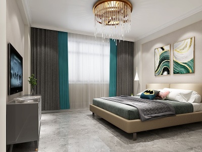 现代家装卧室模型3d模型