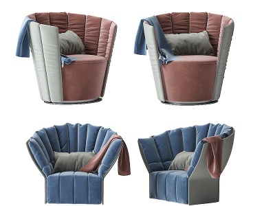 3d现代单人休闲沙发模型