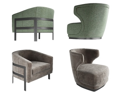 3d现代单人沙发组合模型