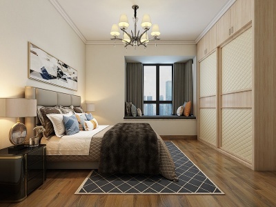 3d现代客房卧室主卧衣柜模型
