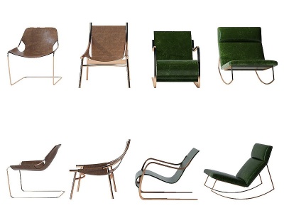 现代皮革躺椅模型