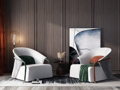 现代单人沙发组合模型3d模型