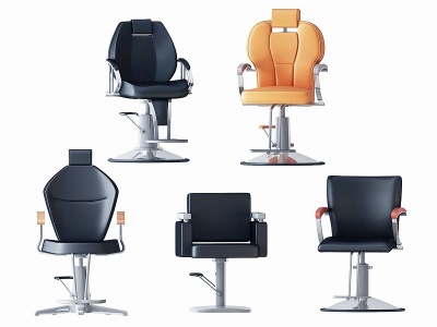 3d现代皮革理发椅模型