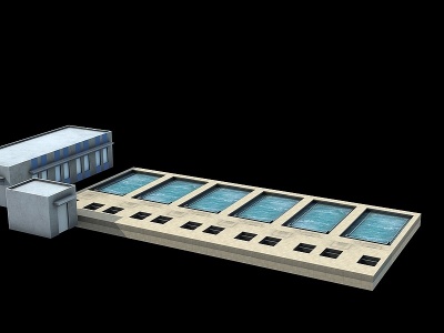 3d水处理池子模型