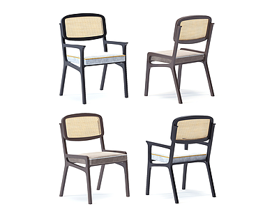 现代扶手单椅模型3d模型