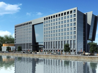 3d现代商业医院办公楼模型