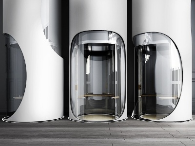 3d现代观光电梯模型