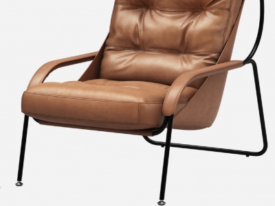 3d皮质皮革单人椅子模型