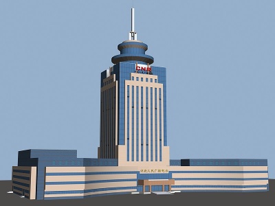 中国人民广播电台数字城市模型3d模型