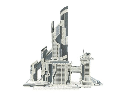 现代风格建筑模型3d模型
