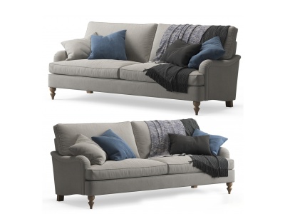 3d现代欧式美式双人沙发模型