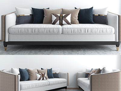 现代轻奢沙发模型3d模型
